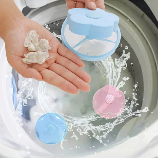 Clarify.pk mesh filter laundry bag for washing machine with blue and pink laundry balls removing lint