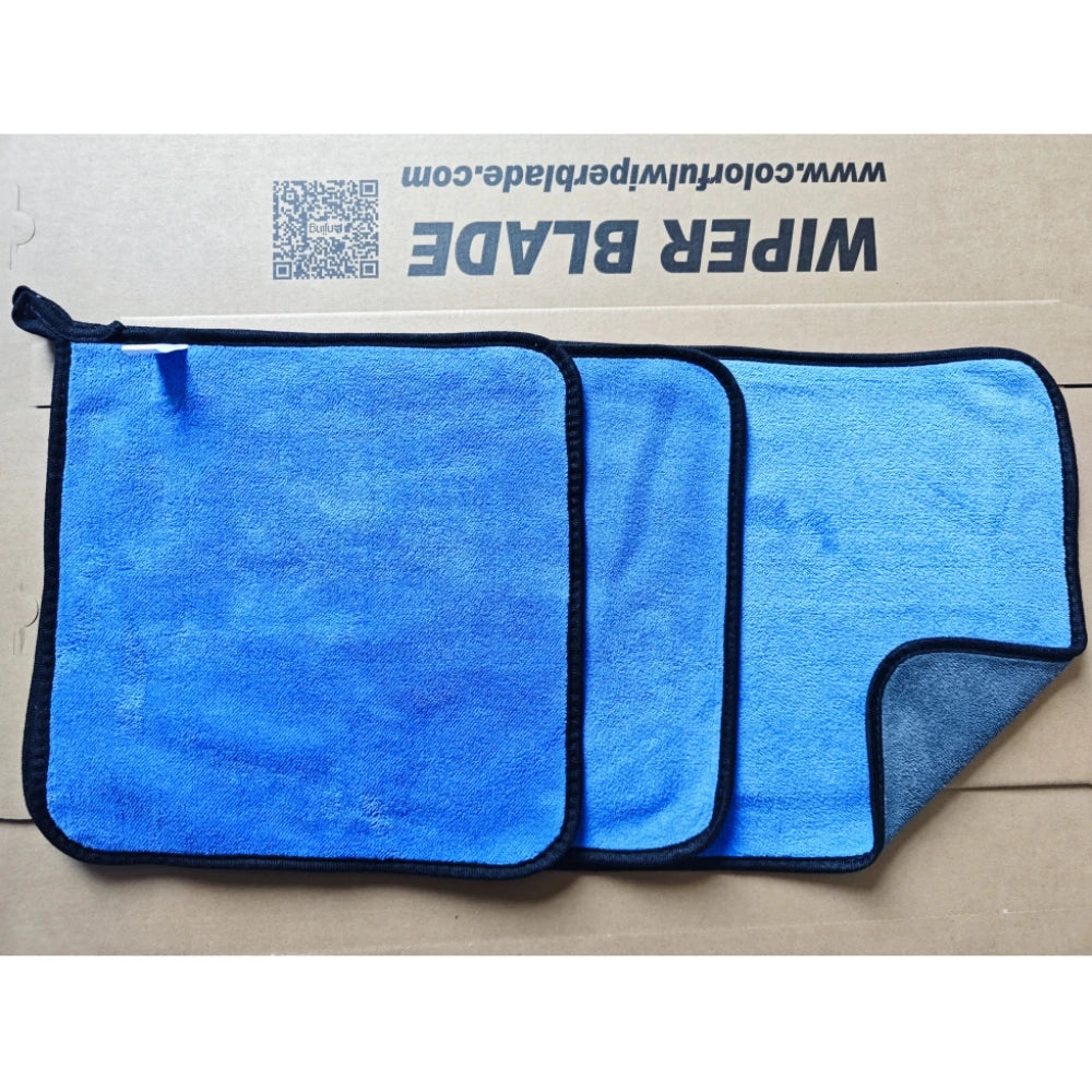 Clarify.pk blue microfiber cleaning towel set for car cleaning with soft absorbent fabric