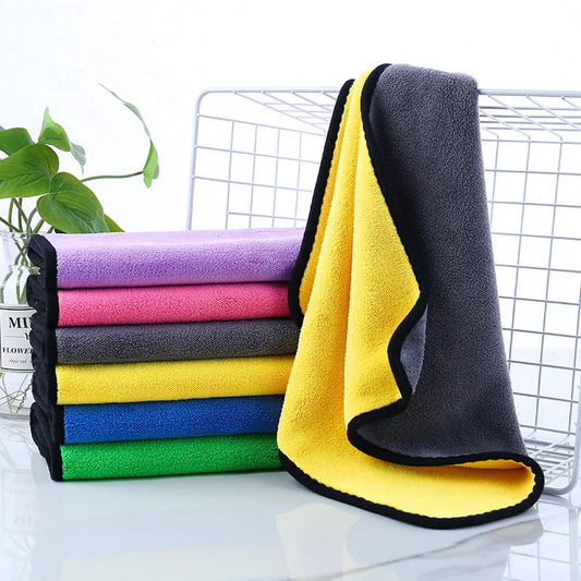 Clarify.pk colorful microfiber cleaning towel set for car cleaning with soft absorbent fabric