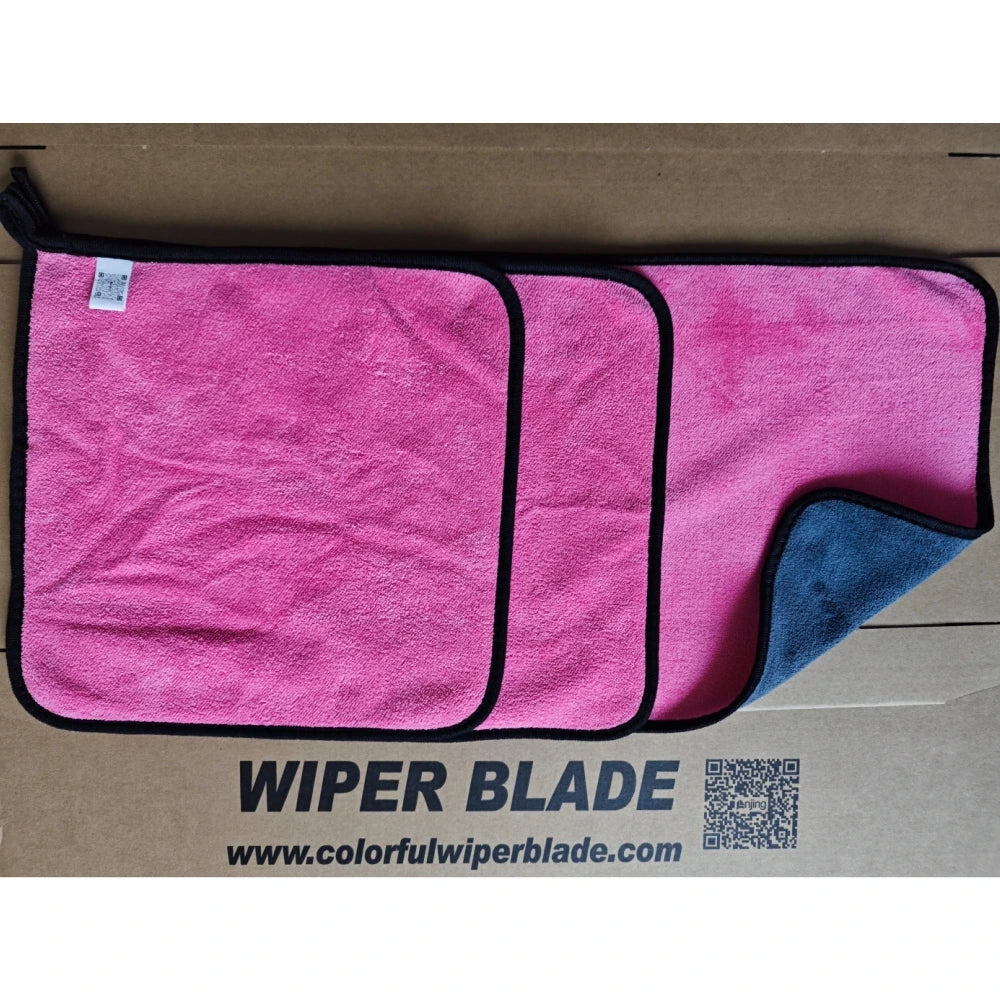 Clarify.pk pink and blue microfiber cleaning towel set for car detailing and cleaning