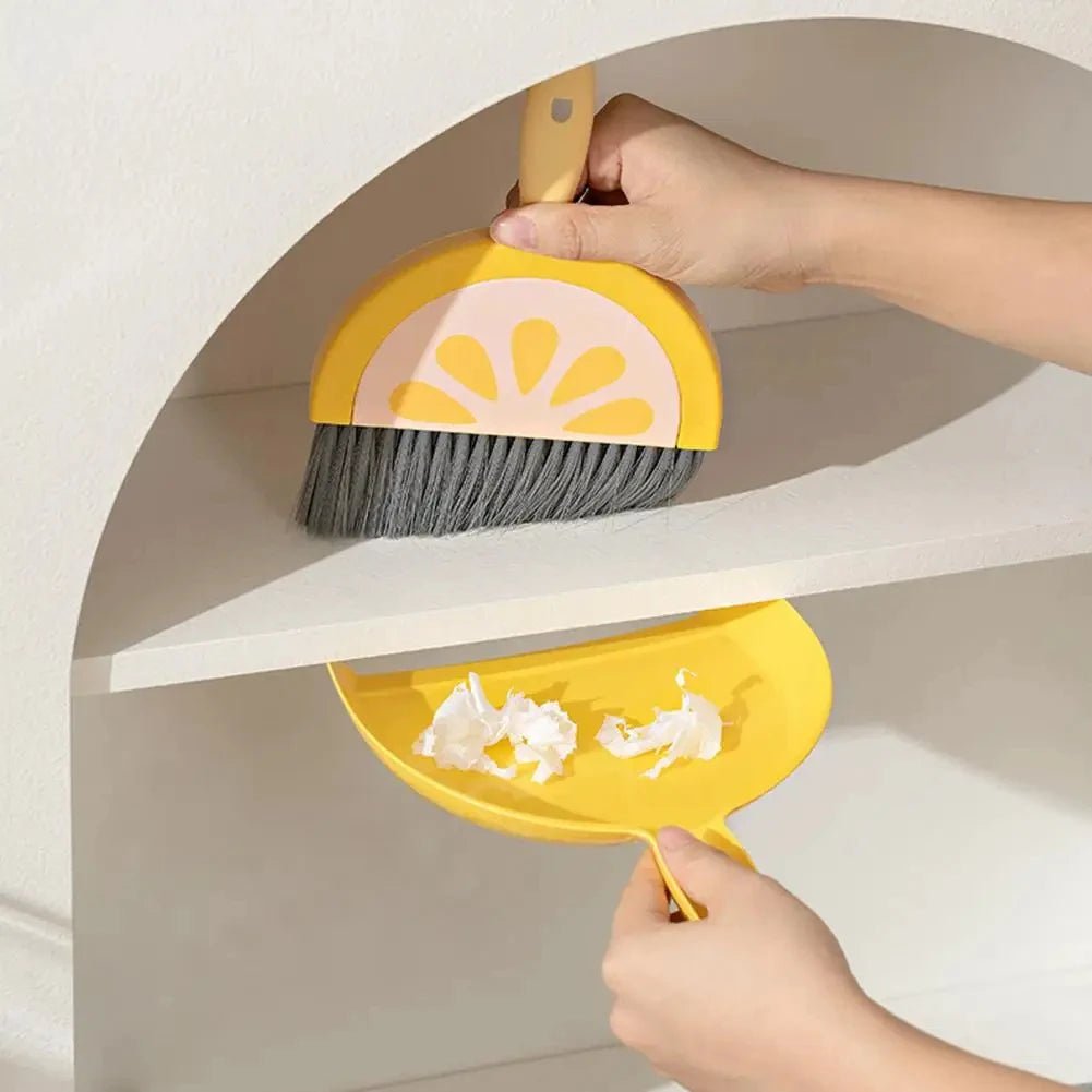 Mini Desktop Broom & Dustpan Set – Funny Fruit Pattern - Clarify.pk