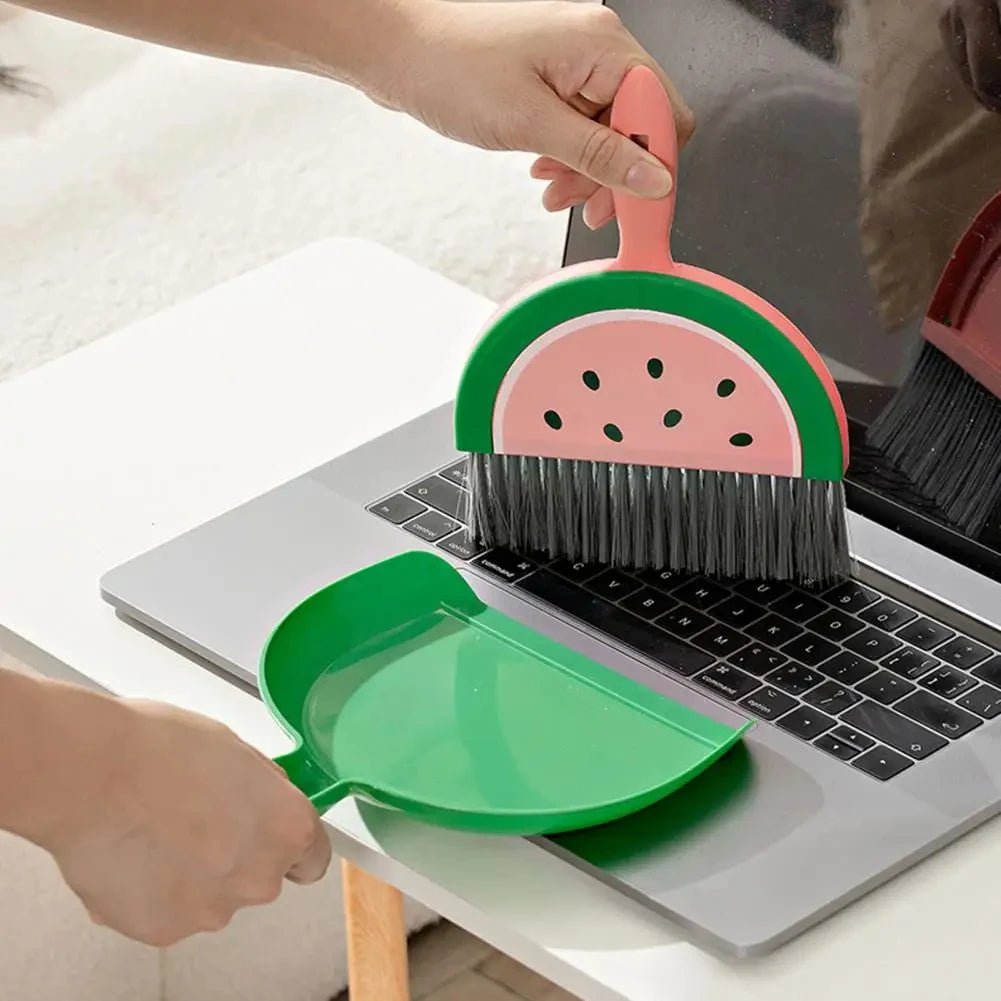 Mini Desktop Broom & Dustpan Set – Funny Fruit Pattern - Clarify.pk