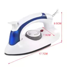 Clarify.pk mini handheld steam iron in white and blue with adjustable temperature dial