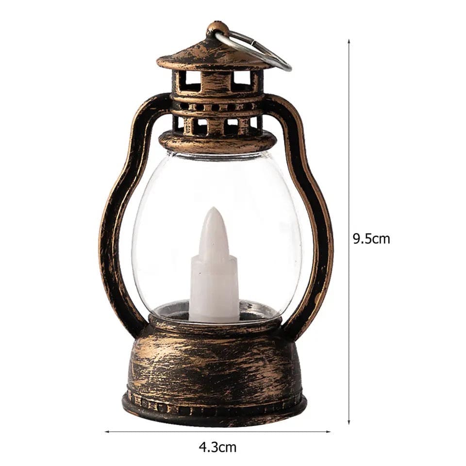 Vintage style mini lantern lamp for home decor with clear glass and candle light inside