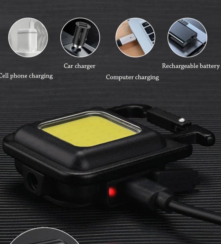 Clarify pk mini LED flashlight keychain in black with rechargeable battery and multiple charging options