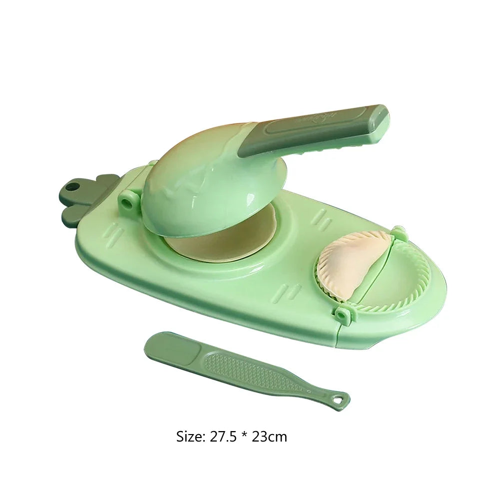 Clarify.pk 2 in 1 dumpling mold and cookie mold in green with handle and shaping tool