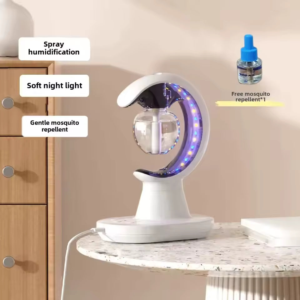 Clarify.pk moon shaped humidifier night lamp with spray humidification and gentle mosquito repellent