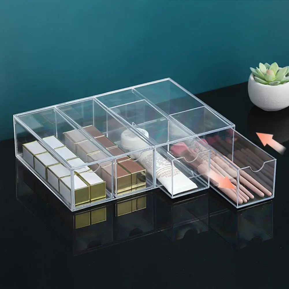 Clarify.pk clear acrylic sunglasses storage box organizer with multiple compartments for jewelry and accessories