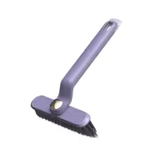 Multi-function crevice cleaning brush with purple handle and black bristles for detailed cleaning