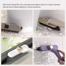 Multi-function crevice cleaning brush with slim and swivel heads for hard-to-reach corners cleaning