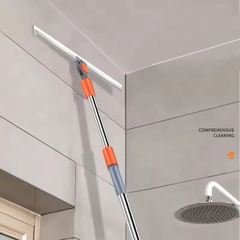 Clarify.pk multi-purpose floor mop with extendable handle cleaning high wall corners in bathroom