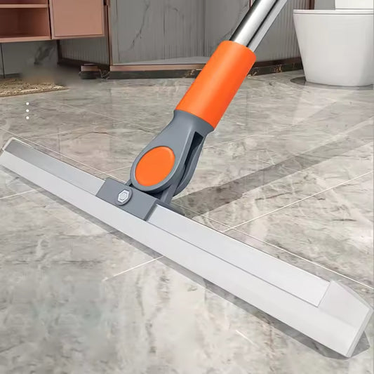 Clarify.pk multi-purpose floor mop with orange and gray handle cleaning shiny tiled floor
