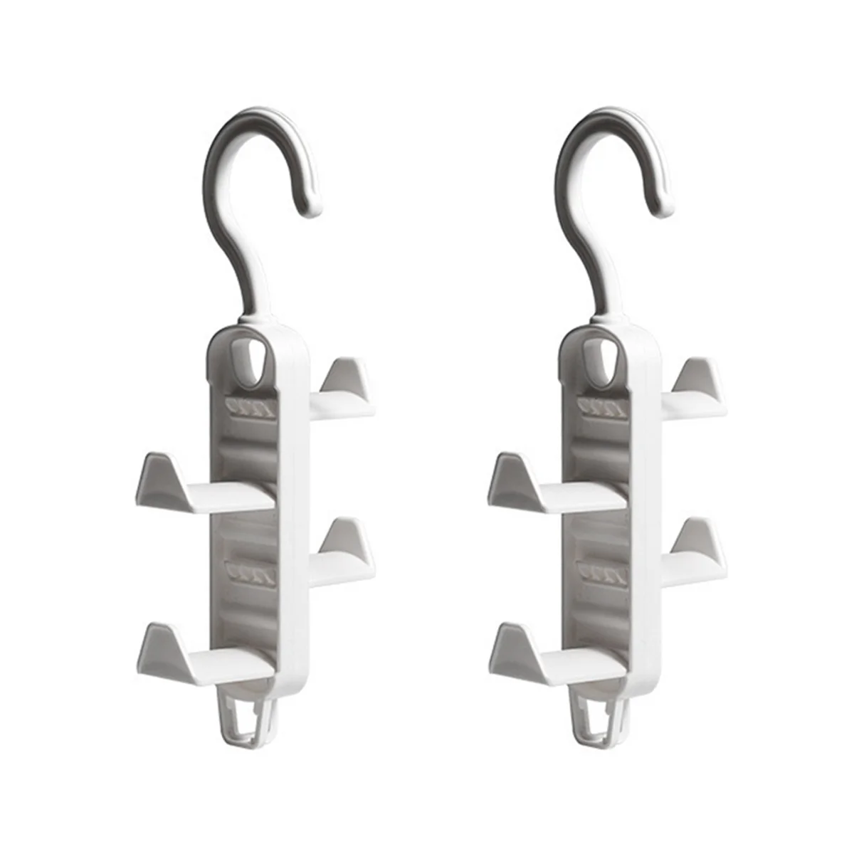 Clarify.pk white plastic multi-purpose hanging rack organizer with multiple hooks for storage