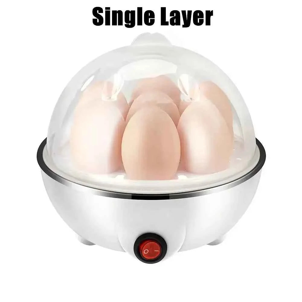 Single Layer Multifunctional Egg Boiler with Clear Lid for Boiling Multiple Eggs