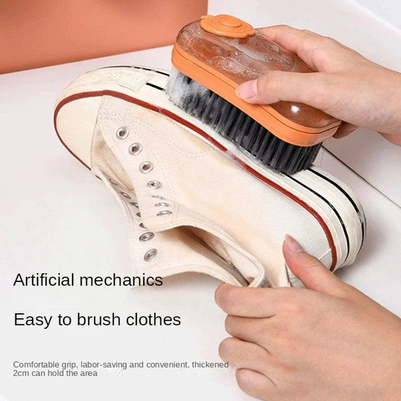 Clarify.pk multifunctional liquid brush cleaning white canvas sneaker with comfortable grip