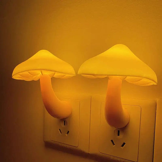 Clarify.pk mushroom night light plug in glowing warm yellow light in wall sockets