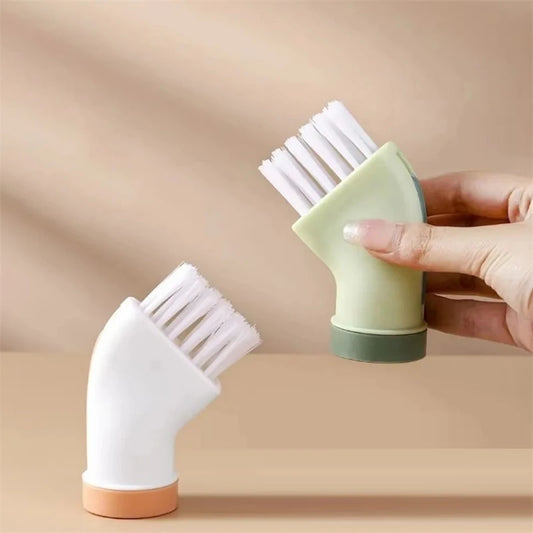Clarify.pk narrow space cleaning tool for bottles with angled white bristles and ergonomic handle