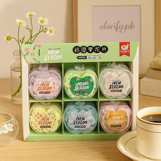 Clarify.pk colorful paper soap sheets in apple-shaped containers for convenient hand washing