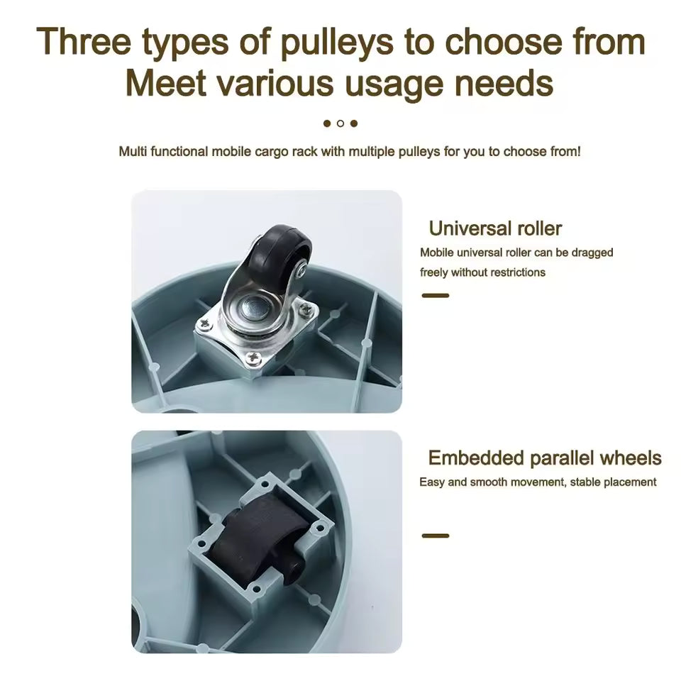 Clarify.pk outdoor indoor rolling flower pot tray with universal roller and embedded parallel wheels for smooth movement