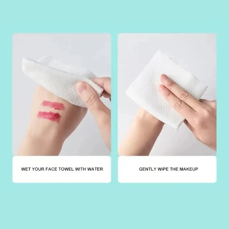Pack of 70 Cotton Thickened Disposable Face Towel Soft Fabric gently wiping makeup from skin