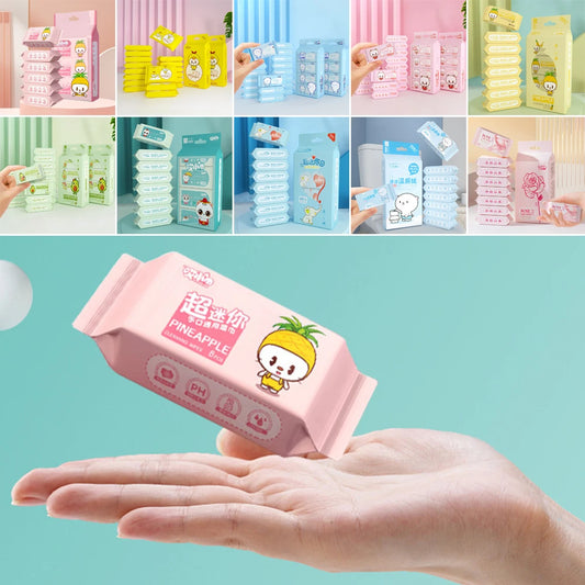 64 pcs New Soft Baby Wet Wipes by Clarify.pk in colorful packaging with cartoon designs held above palm