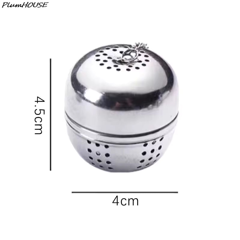 Stainless steel tea leaves diffuser ball with small perforations and chain for easy use