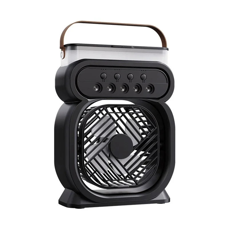 Clarify.pk black 3 in 1 air conditioner water mist fan with portable handle and control buttons