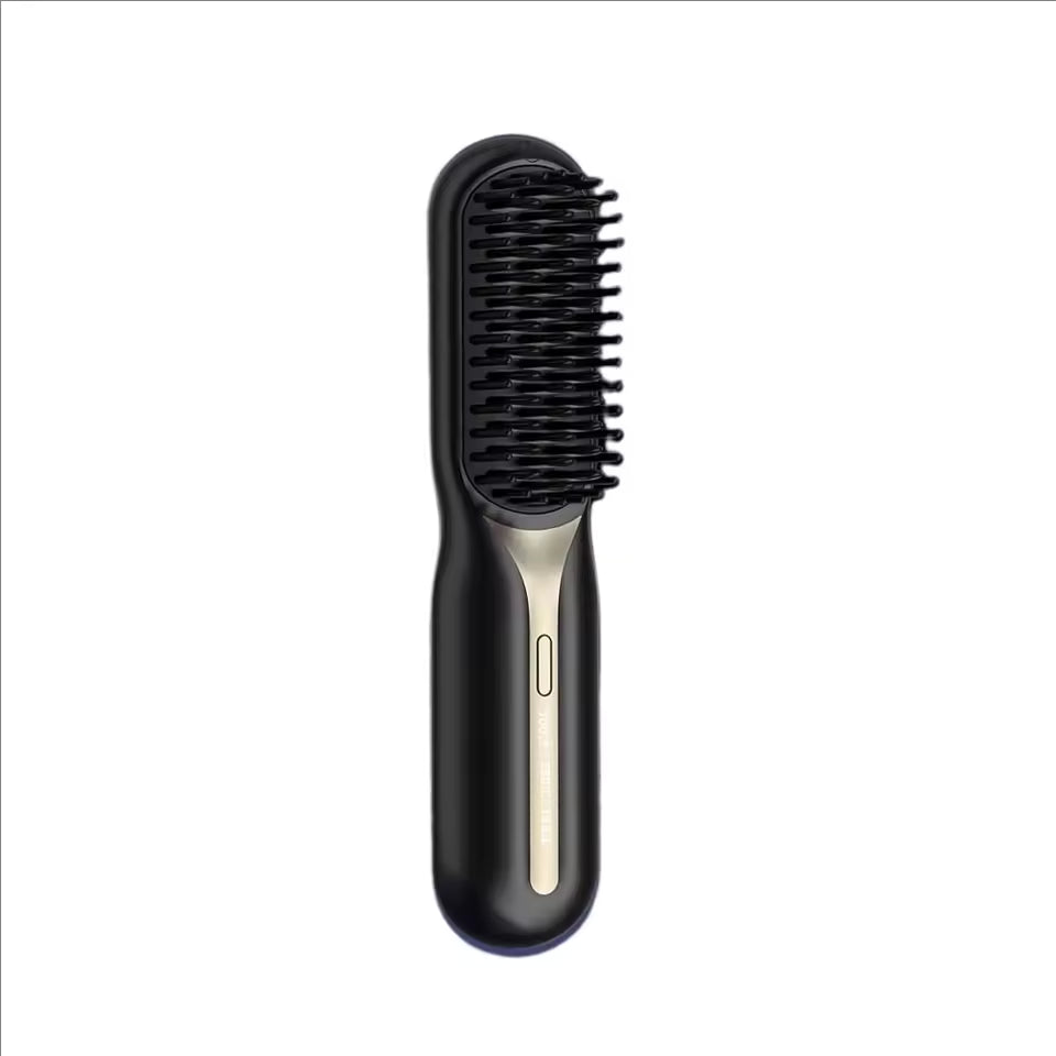 Clarify.pk portable electric hair styling comb in black with ergonomic handle and bristle design