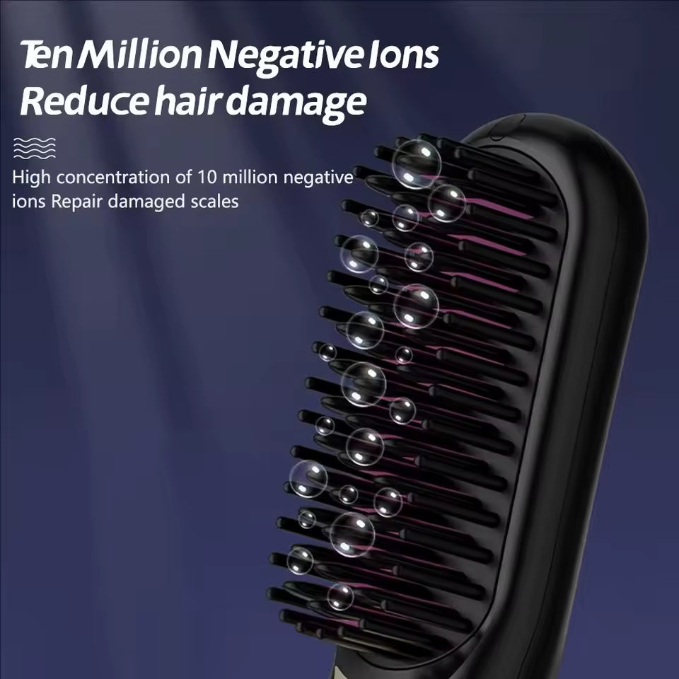 Clarify.pk portable electric hair styling comb with ten million negative ions to reduce hair damage
