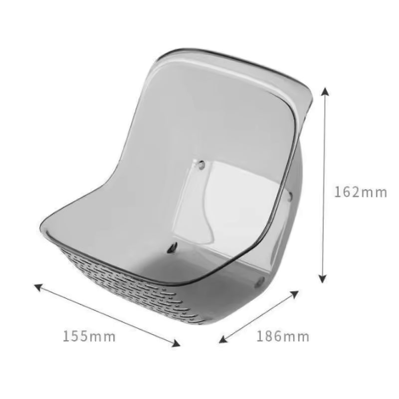 Clarify.pk portable fruit colander drain basket with dimensions 186mm by 155mm by 162mm transparent design