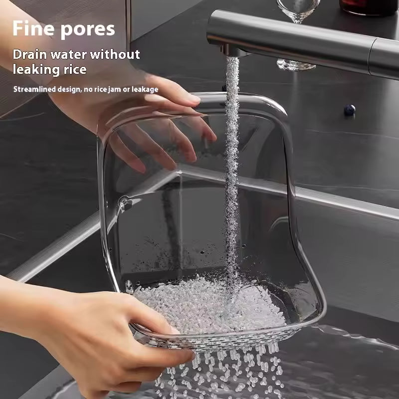 Clarify.pk portable fruit colander drain basket with fine pores draining water without leaking rice