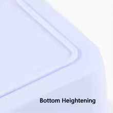 White portable medicine chest with handle showing bottom heightening feature