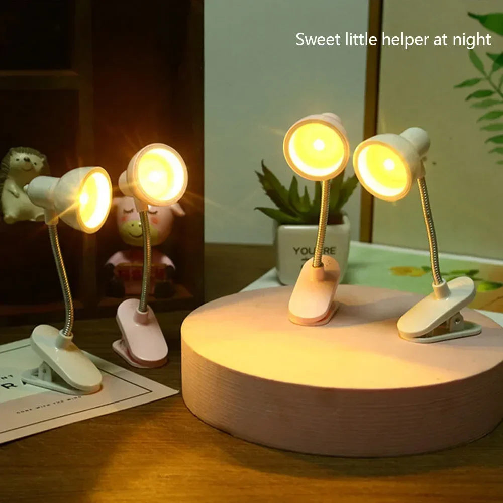 Clarify.pk portable mini night light with flexible neck and clip base for bedside use