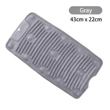 Gray portable silicone washing board measuring 43cm by 22cm from Clarify.pk