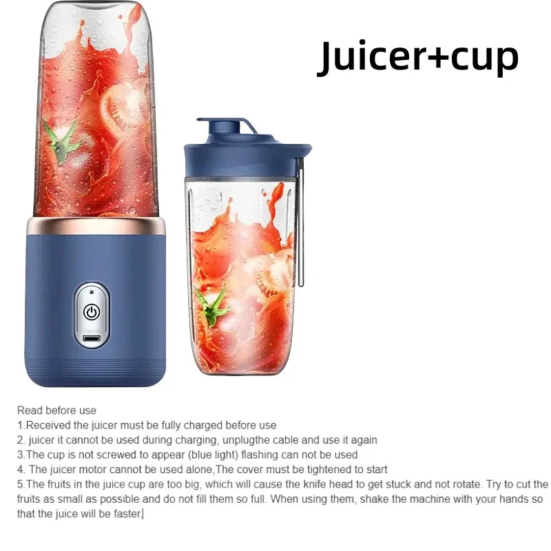 Clarify.pk portable USB juicer blender with detachable cup filled with fresh fruit juice