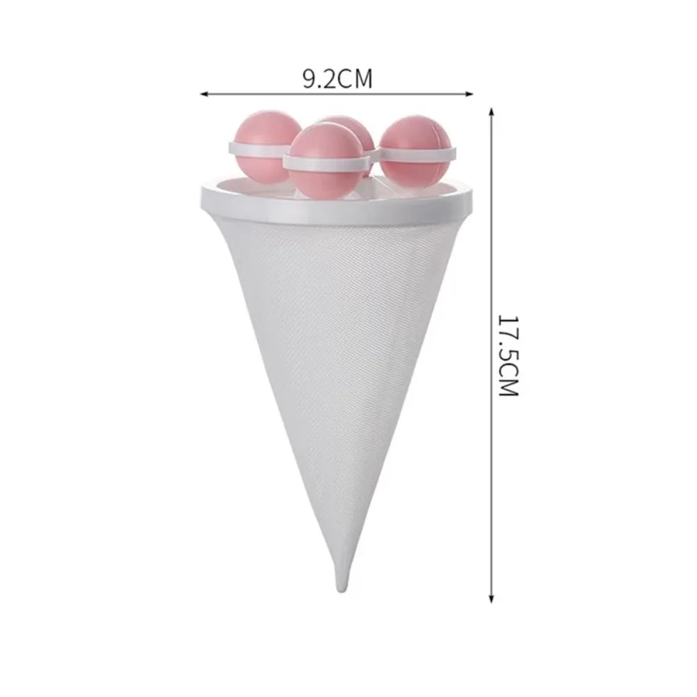 Clarify.pk portable washing machine lint filter with pink ball design and mesh net for lint collection