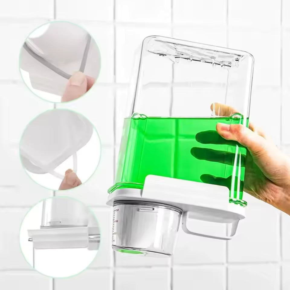 Clarify.pk portable washing powder dispenser transparent storage box with measuring cup and airtight lid