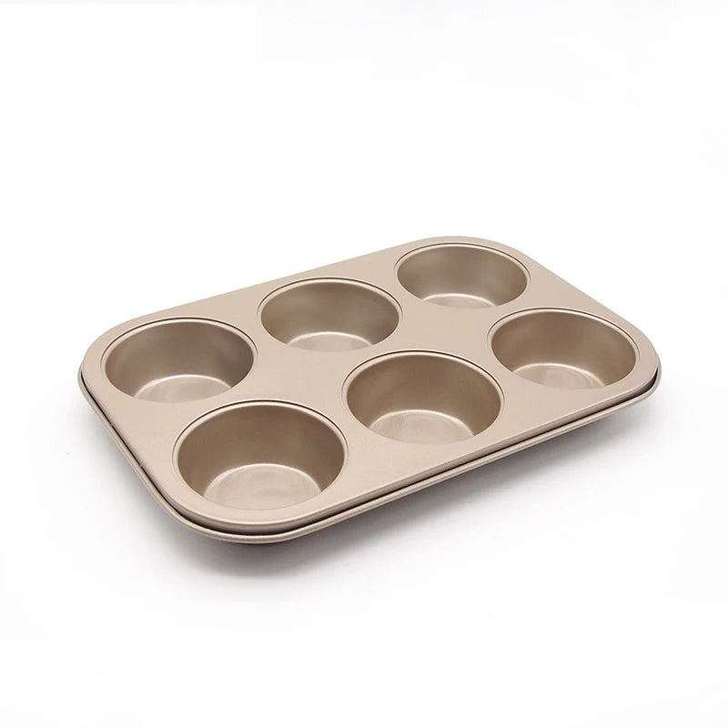 Clarify.pk 6 cup cupcake baking tray with nonstick coating for easy muffin and cupcake baking