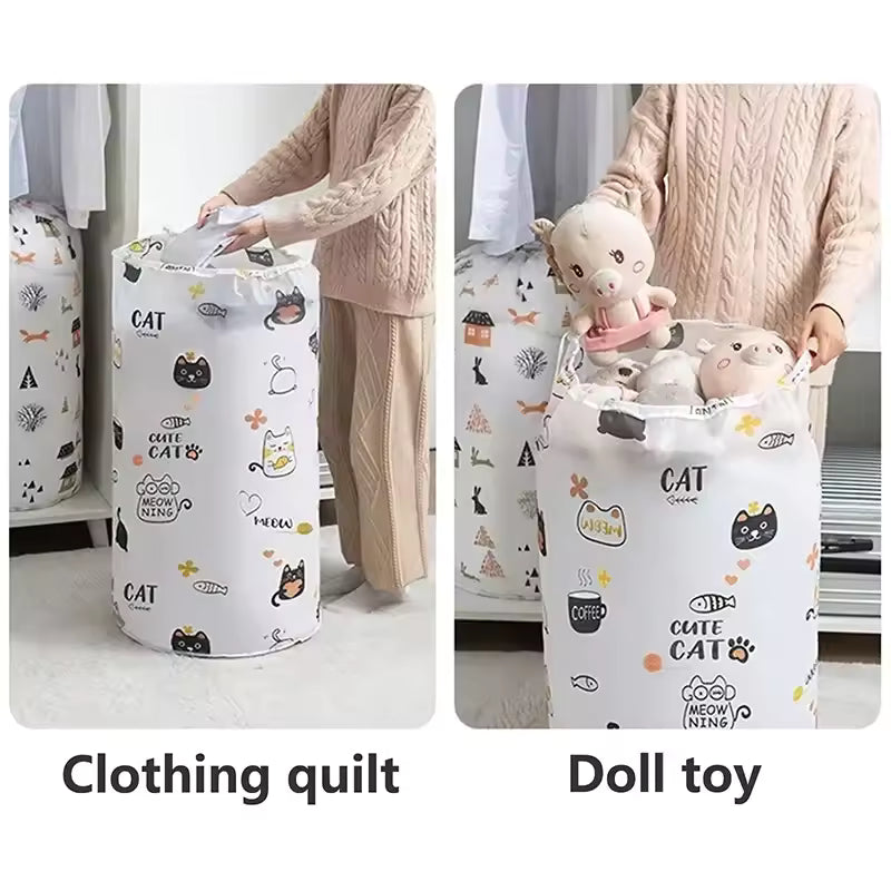 Clarify.pk quilt storage bag for clothes with cute cat print used for storing quilts and doll toys