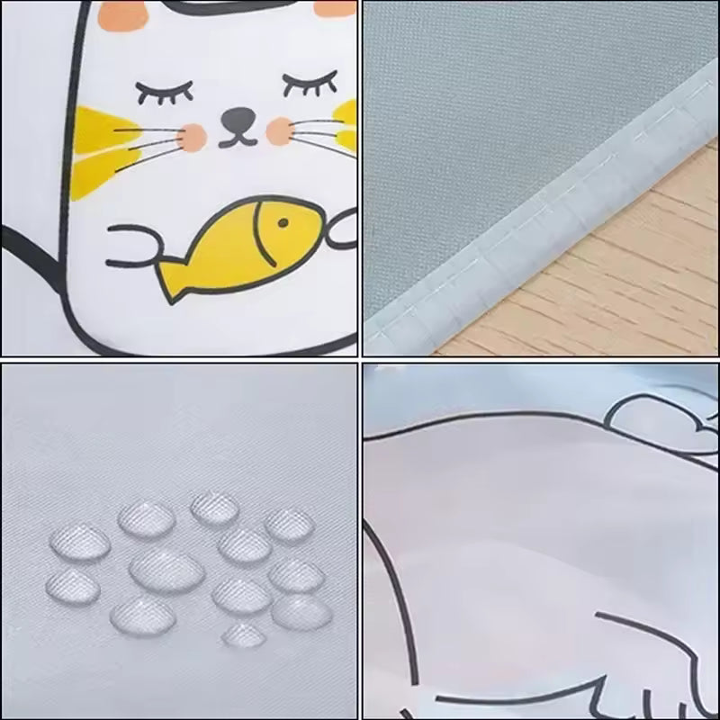 Quilt storage bag for clothes with cute cat design water-resistant and durable stitching details