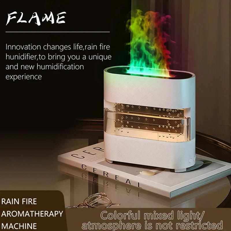 Clarify.pk flame rain effect humidifier with colorful mist for unique aromatherapy and humidification