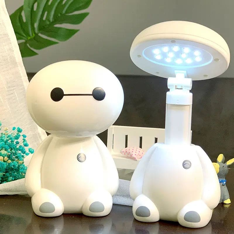 Clarify.pk rechargeable study lamp with eye protection shaped like a cute white robot with LED lights