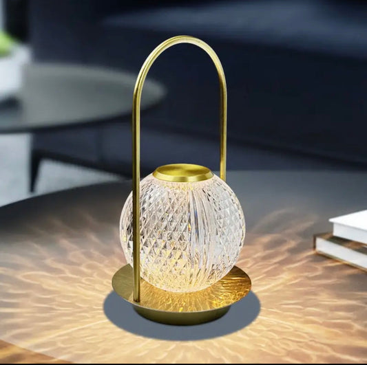 Clarify.pk retro metal table lamp with glass globe and golden finish casting decorative light