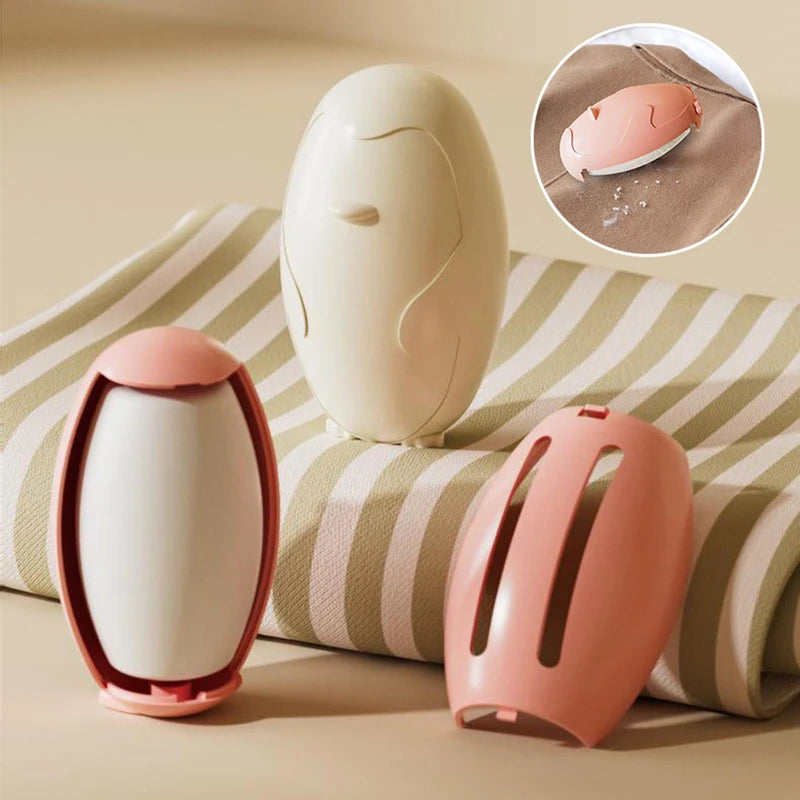 Clarify.pk reusable lint remover with protective covers in beige and pink for removing fabric lint