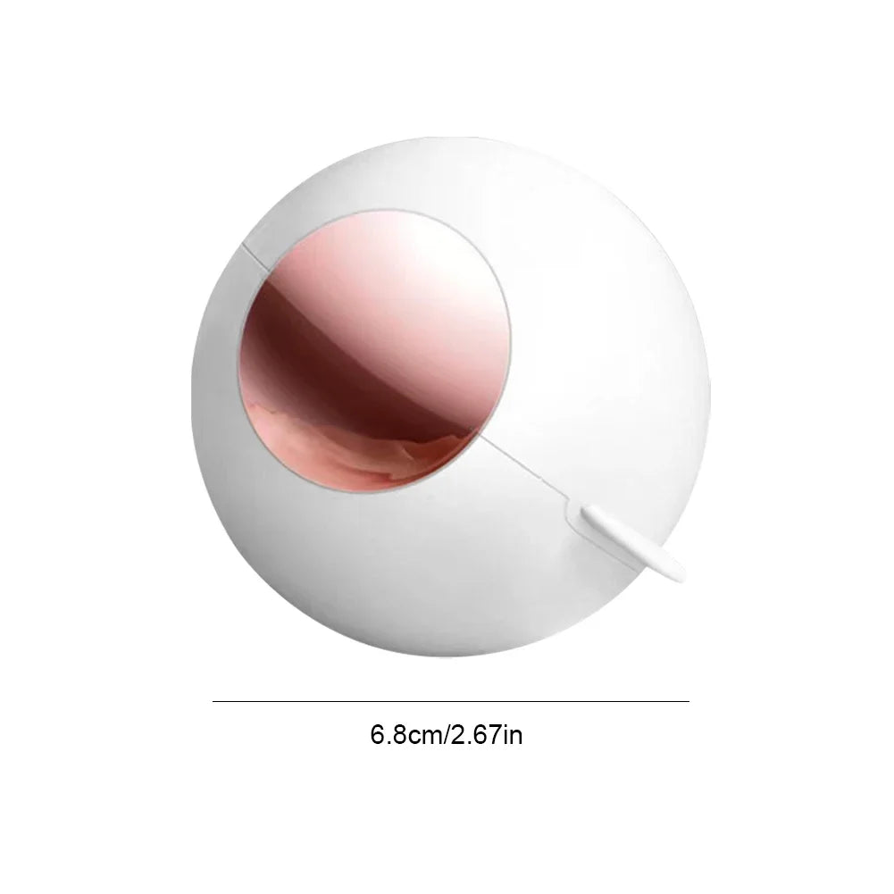 Clarify.pk reusable lint roller ball in white with a reflective rose gold center and compact design