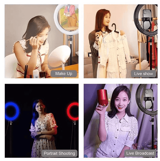 RGB ring light for makeup used in makeup, live show, portrait shooting, and live broadcast setups