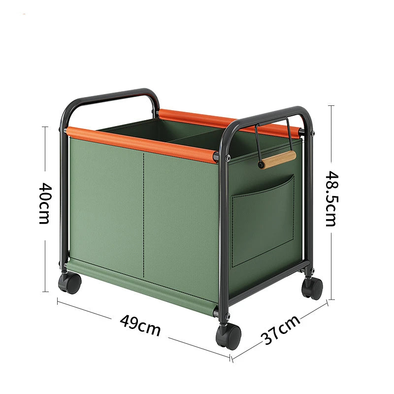 Clarify.pk rolling storage cart with wheels in green and black for toy organization