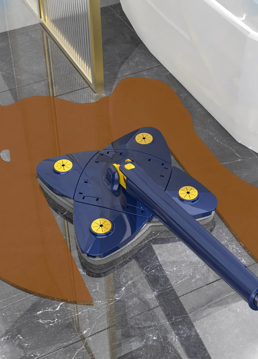 Clarify.pk 360 degree rotating cleaning mop with cloth cover type cleaning brown liquid on floor