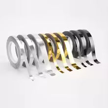 Rolls of metallic tape in silver, gold, and black for self adhesive tile stickers by Clarify.pk