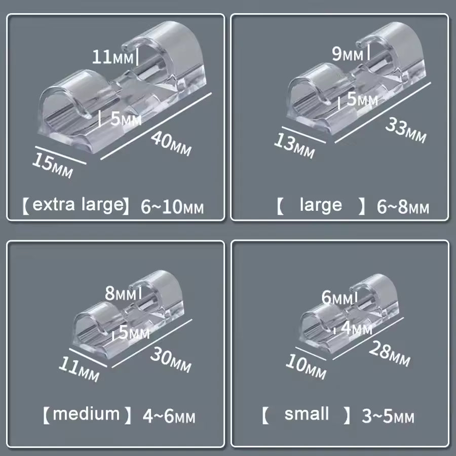 Clarify.pk self adhesive wire holder cable organizer clips in extra large large medium and small sizes